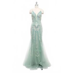 NEW COYA COLLECTION women's francique gown in sage green